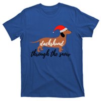 Christmas Xmas Cute Dog Daschund Through The Snow Gift T-Shirt