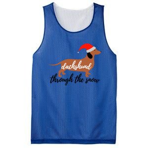 Christmas Xmas Cute Dog Daschund Through The Snow Gift Mesh Reversible Basketball Jersey Tank