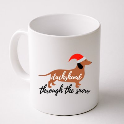 Christmas Xmas Cute Dog Daschund Through The Snow Gift Coffee Mug