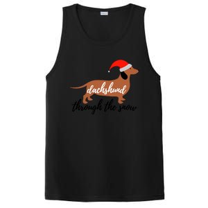 Christmas Xmas Cute Dog Daschund Through The Snow Gift PosiCharge Competitor Tank