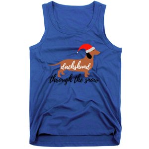 Christmas Xmas Cute Dog Daschund Through The Snow Gift Tank Top