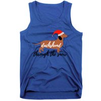 Christmas Xmas Cute Dog Daschund Through The Snow Gift Tank Top