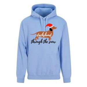 Christmas Xmas Cute Dog Daschund Through The Snow Gift Unisex Surf Hoodie