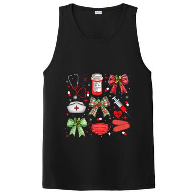 Christmas Xmas Coquette Bow Rn Cna Icu Scurb Nurse Doctor PosiCharge Competitor Tank
