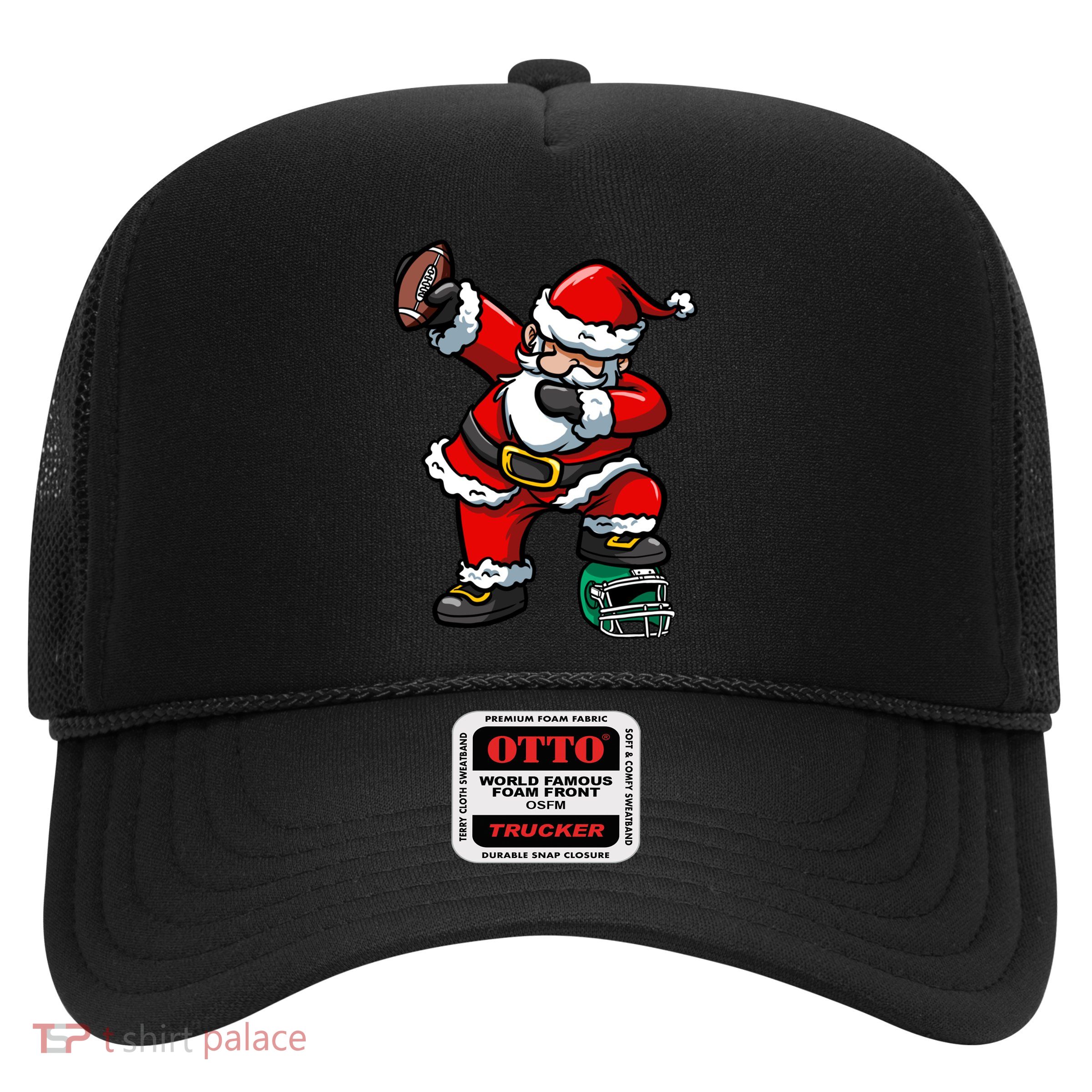 Christmas Xmas Dabbing Santa Claus Football Gift Trucker Hat