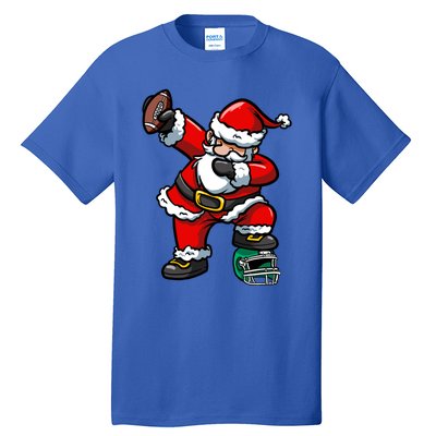 Christmas Xmas Dabbing Santa Claus Football Gift Tall T-Shirt