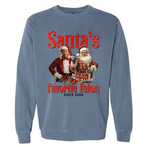 Christmas Xmas Funny Trump SantaS Favorite Felon Since 2024 Garment-Dyed Sweatshirt