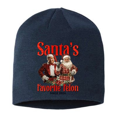 Christmas Xmas Funny Trump SantaS Favorite Felon Since 2024 Sustainable Beanie