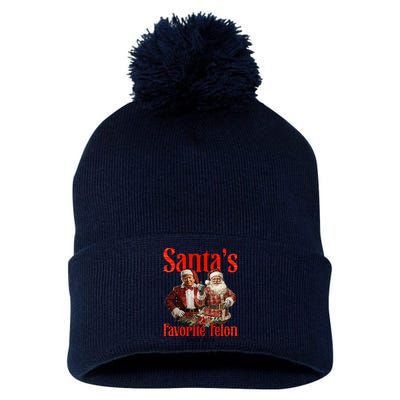 Christmas Xmas Funny Trump SantaS Favorite Felon Since 2024 Pom Pom 12in Knit Beanie