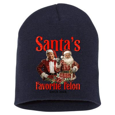 Christmas Xmas Funny Trump SantaS Favorite Felon Since 2024 Short Acrylic Beanie