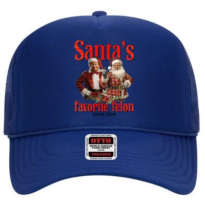 Christmas Xmas Funny Trump SantaS Favorite Felon Since 2024 High Crown Mesh Back Trucker Hat