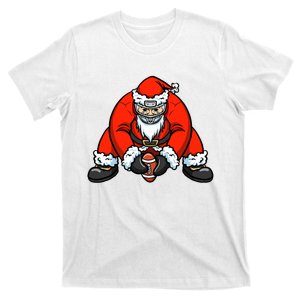 Christmas Xmas Football Santa Claus Football T-Shirt