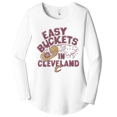 Cavs X Great Lakes Brewing Easy Buckets Women's Perfect Tri Tunic Long Sleeve Shirt