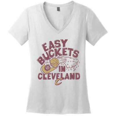 Cavs X Great Lakes Brewing Easy Buckets Women's V-Neck T-Shirt