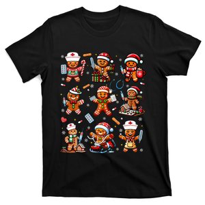 Christmas Xmas Gingerbread Rn Cna Icu Scurb Nurse Doctor T-Shirt