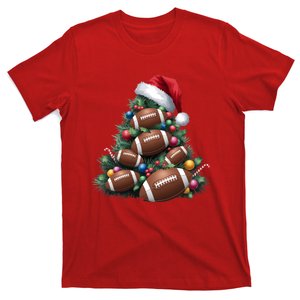 Christmas Xmas Holiday Tree Football Lover Funny T-Shirt