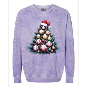 Christmas Xmas Holiday Tree Baseball Lover Funny Colorblast Crewneck Sweatshirt