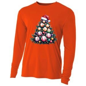 Christmas Xmas Holiday Tree Baseball Lover Funny Cooling Performance Long Sleeve Crew