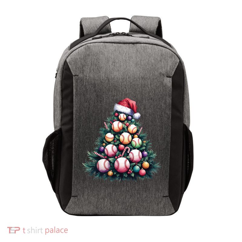 Christmas Xmas Holiday Tree Baseball Lover Funny Vector Backpack