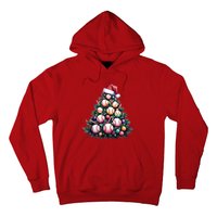 Christmas Xmas Holiday Tree Baseball Lover Funny Hoodie