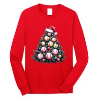 Christmas Xmas Holiday Tree Baseball Lover Funny Long Sleeve Shirt