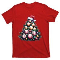 Christmas Xmas Holiday Tree Baseball Lover Funny T-Shirt