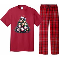 Christmas Xmas Holiday Tree Baseball Lover Funny Pajama Set