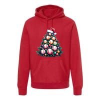 Christmas Xmas Holiday Tree Baseball Lover Funny Premium Hoodie