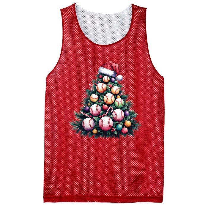 Christmas Xmas Holiday Tree Baseball Lover Funny Mesh Reversible Basketball Jersey Tank