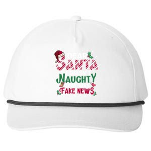 Christmas Xmas Holiday I WasnT Naughty Dear Santa Fake News Funny Gift Snapback Five-Panel Rope Hat