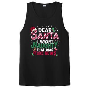 Christmas Xmas Holiday I WasnT Naughty Dear Santa Fake News Funny Gift PosiCharge Competitor Tank