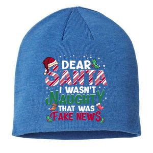 Christmas Xmas Holiday I WasnT Naughty Dear Santa Fake News Funny Gift Sustainable Beanie