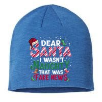 Christmas Xmas Holiday I WasnT Naughty Dear Santa Fake News Funny Gift Sustainable Beanie