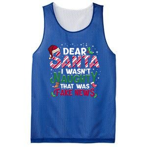 Christmas Xmas Holiday I WasnT Naughty Dear Santa Fake News Funny Gift Mesh Reversible Basketball Jersey Tank