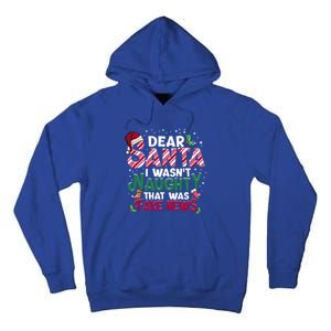 Christmas Xmas Holiday I WasnT Naughty Dear Santa Fake News Funny Gift Tall Hoodie