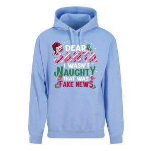 Christmas Xmas Holiday I WasnT Naughty Dear Santa Fake News Funny Gift Unisex Surf Hoodie