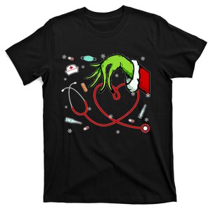 Christmas Xmas Heart Rn Cna Icu Scurb Nurse Doctor T-Shirt