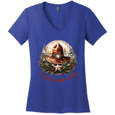 Christmas Xmas Howdy Howdy Howdy Star Cool Gift Women's V-Neck T-Shirt