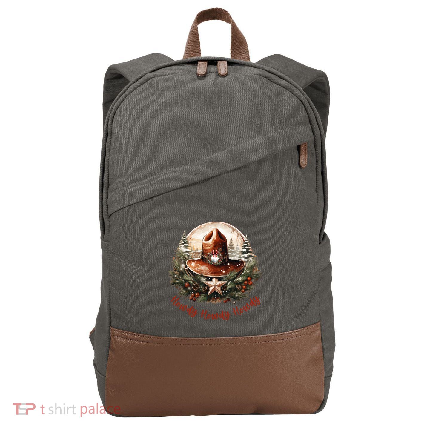 Christmas Xmas Howdy Howdy Howdy Star Cool Gift Cotton Canvas Backpack