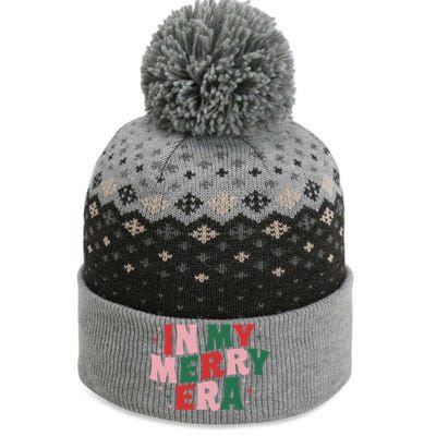 Cute Xmas In My Merry Era Funny Retro Christmas Holiday Gift The Baniff Cuffed Pom Beanie