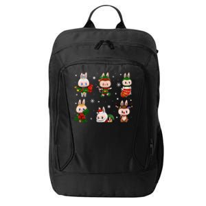 Cute Xmas Labubu Lover Labubu The Monsters Christmas Santa City Backpack