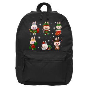 Cute Xmas Labubu Lover Labubu The Monsters Christmas Santa 16 in Basic Backpack