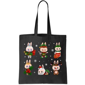 Cute Xmas Labubu Lover Labubu The Monsters Christmas Santa Tote Bag