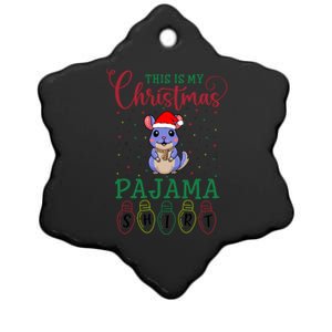 Chinchilla Xmas Light Funny This Is My Christmas Pajama Great Gift Ceramic Star Ornament