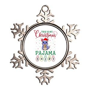 Chinchilla Xmas Light Funny This Is My Christmas Pajama Great Gift Metallic Star Ornament