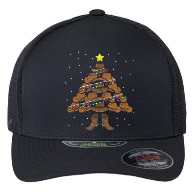 Cowboys Xmas Lighting Funny Cowboy Christmas Tree Flexfit Unipanel Trucker Cap