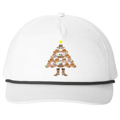 Cowboys Xmas Lighting Funny Cowboy Christmas Tree Snapback Five-Panel Rope Hat