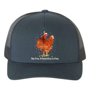 Chicken Xmas Lights I'm Fine Everything Is Fine Christmas Yupoong Adult 5-Panel Trucker Hat