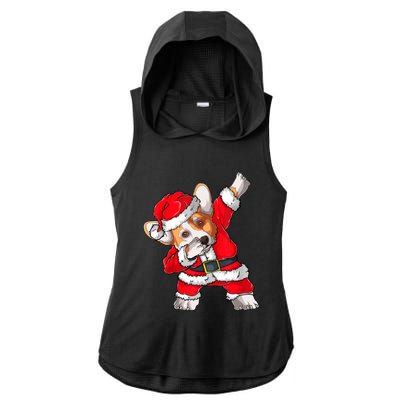 Corgi Xmas Lights Sweater Santa Corgi Dog Christmas Gift Ladies PosiCharge Tri-Blend Wicking Draft Hoodie Tank