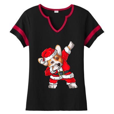 Corgi Xmas Lights Sweater Santa Corgi Dog Christmas Gift Ladies Halftime Notch Neck Tee